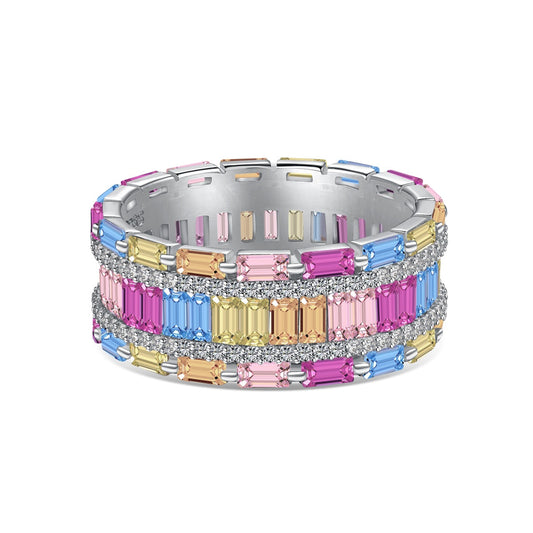 [HOT] Bague de fête éblouissante et colorée avec coupe radiante