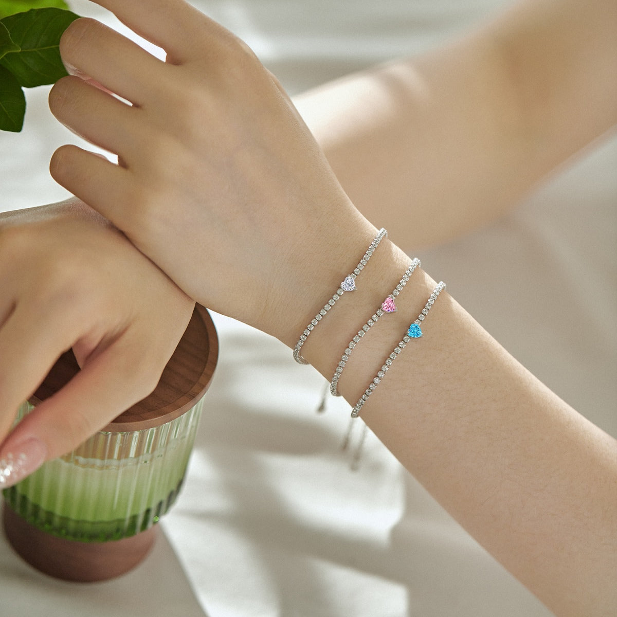 [HOT] Bracelet d'amoureux élégant et romantique en forme de cœur de 0,5 carat