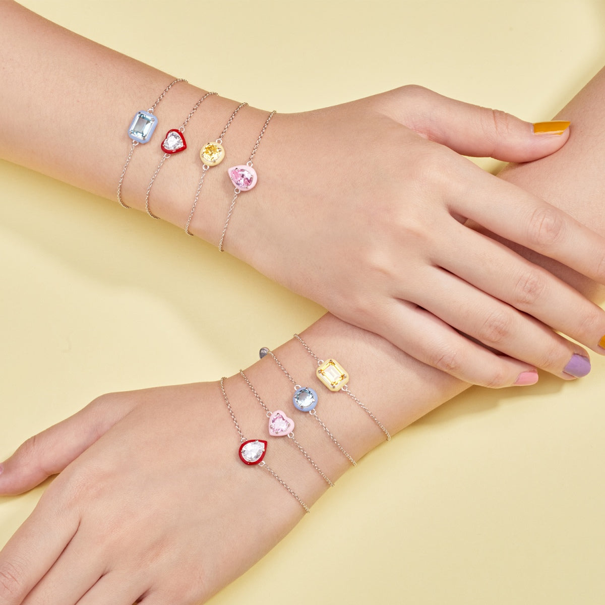 [HOT]2.0 Carat Sparkling Colorful Emerald Cut Daily Bracelet