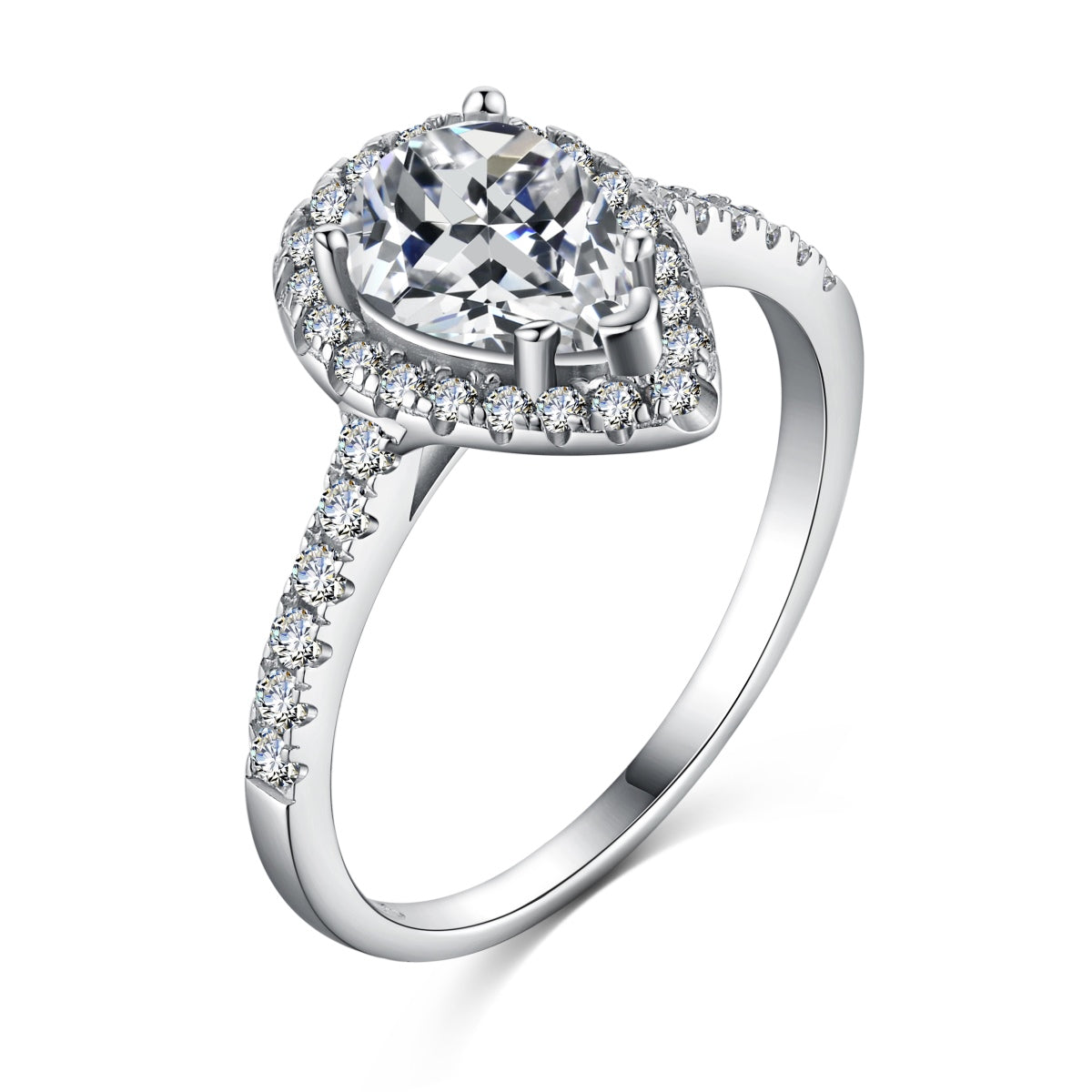 [HOT] Alliance de mariage luxueuse en forme de goutte d'eau resplendissante de 1,0 carat