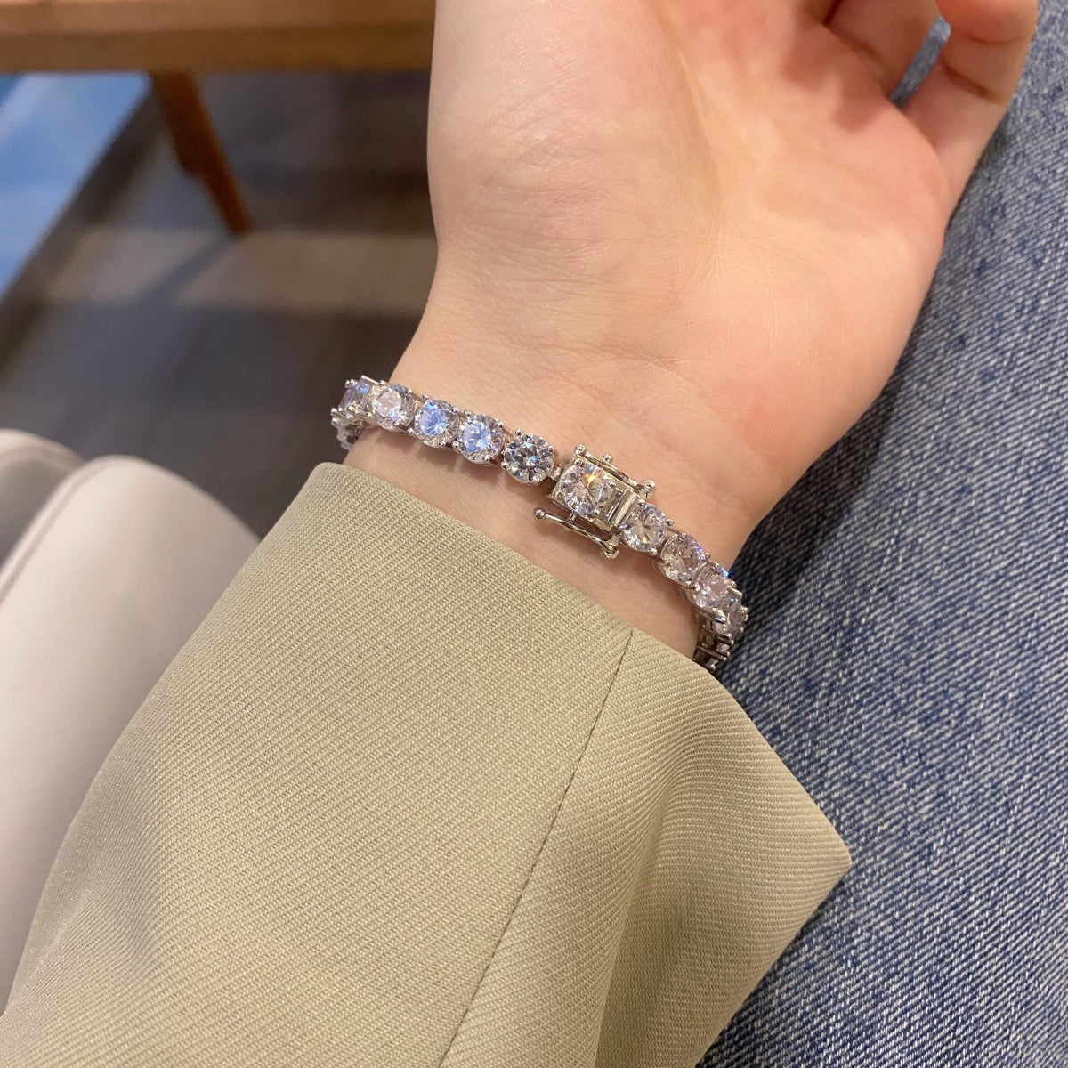 [HOT]0.75 Carat Dazzling Round Cut Wedding Bracelet