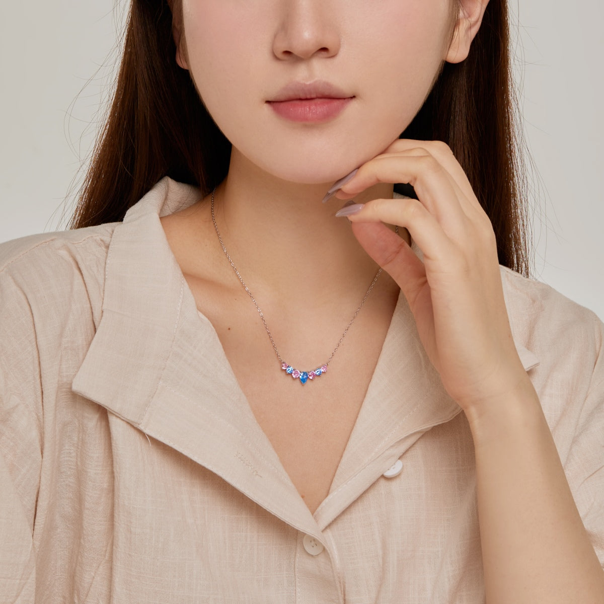 [HOT] Collier délicat en forme de cœur coloré
