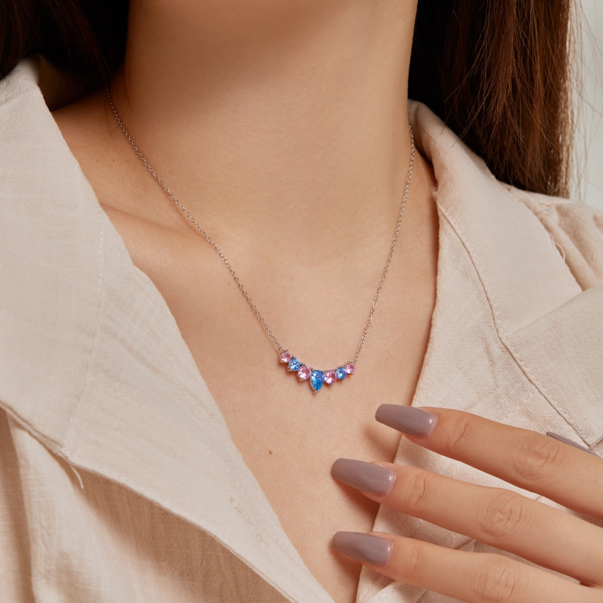 [HOT] Collier délicat en forme de cœur coloré