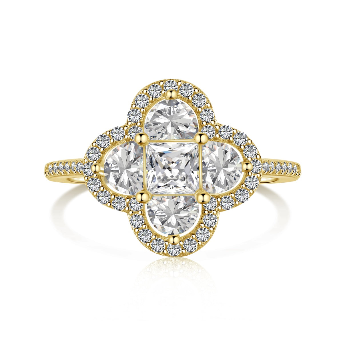 [HOT] Bague de banquet luxueuse en forme de fleur d'éternité