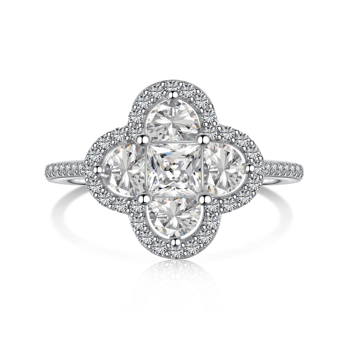 [HOT] Bague de banquet luxueuse en forme de fleur d'éternité