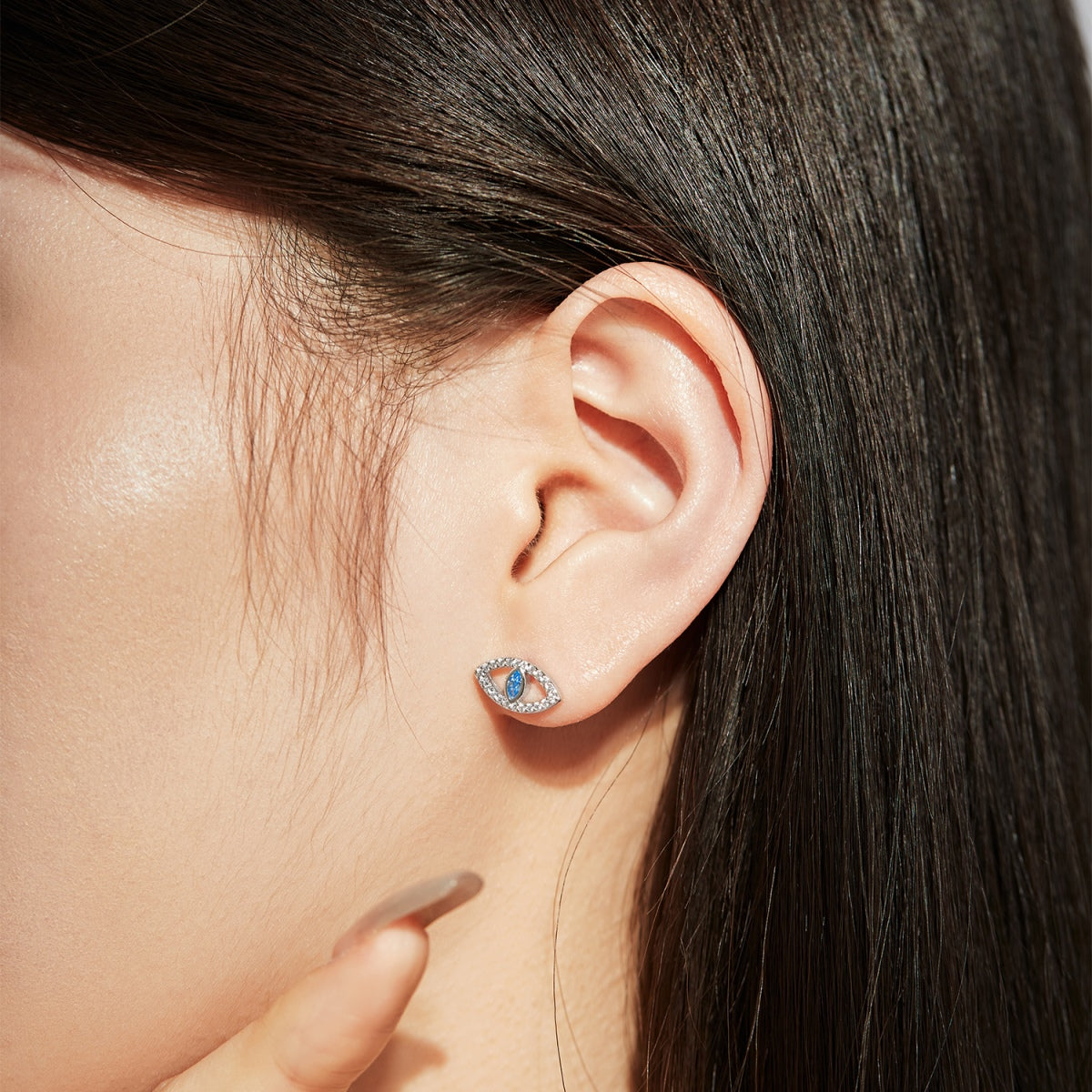 [HOT]Blue Devil Eyes Hollow Stud Earrings