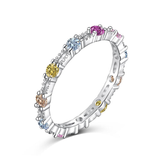 [HOT] Bague de tennis ronde colorée et scintillante