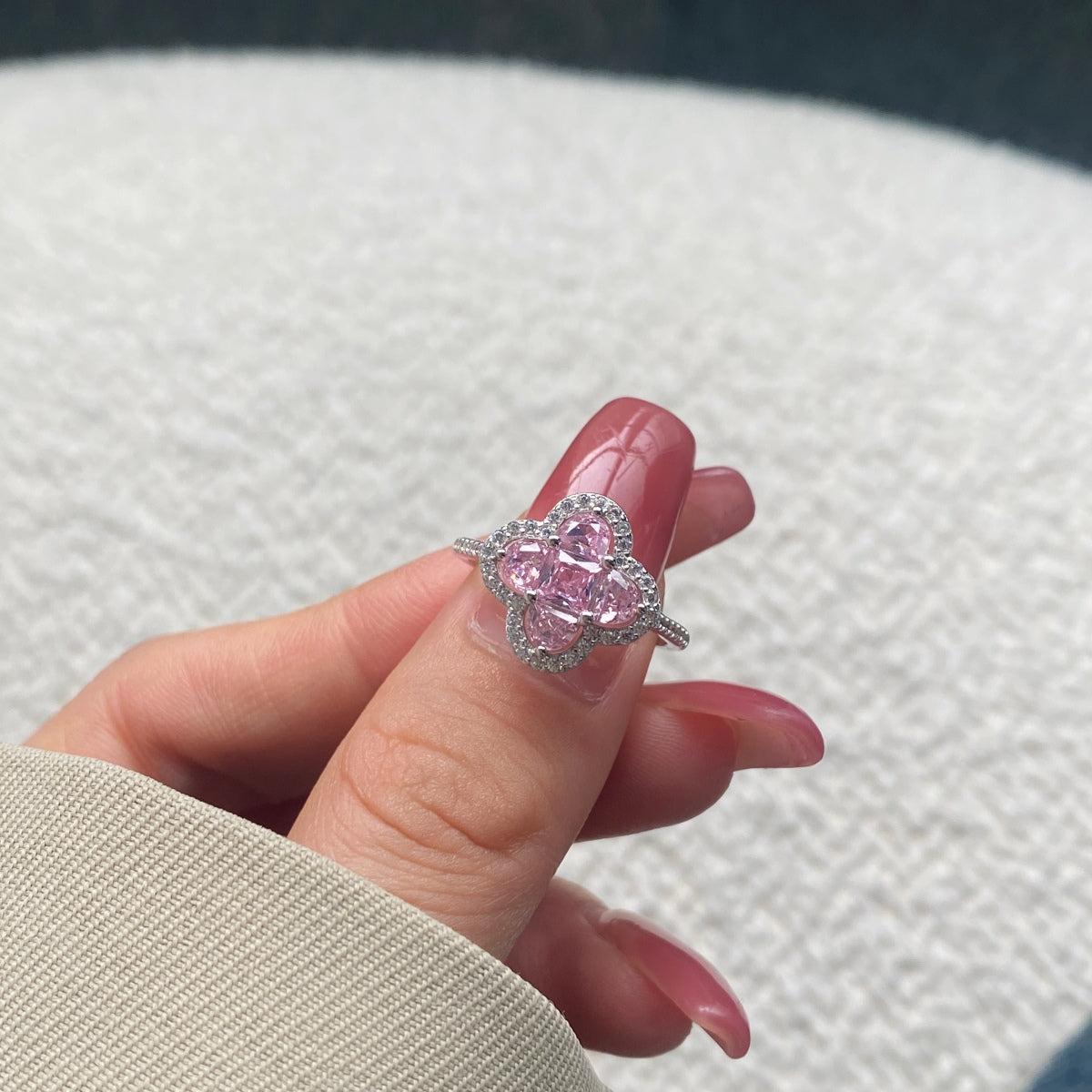 [HOT] Bague de banquet luxueuse en forme de fleur d'éternité
