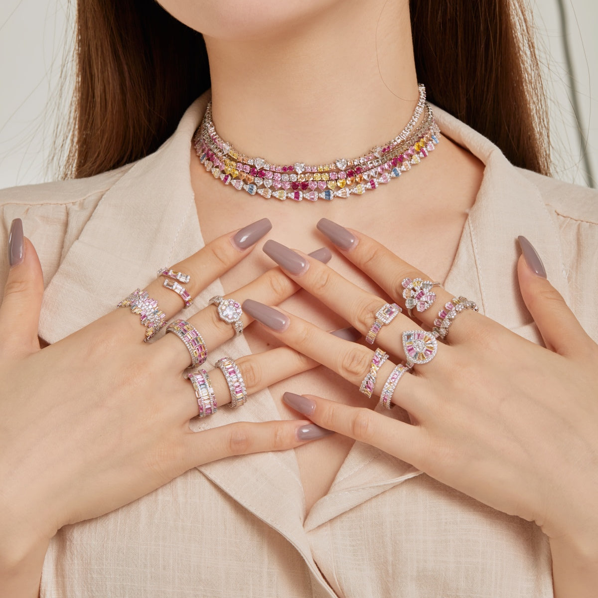 [HOT]Delicate Colorful Tennis Necklace