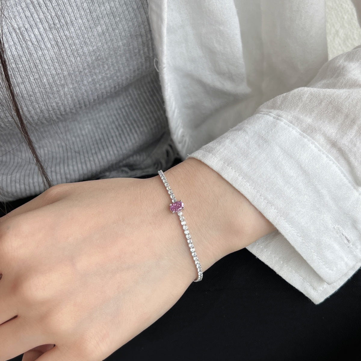 [HOT] Bracelet quotidien exquis taille ovale de 0,75 carat