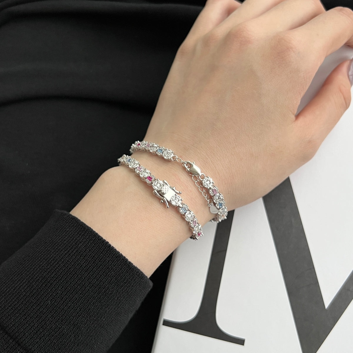 [HOT]Dazzling Radiant Multi Cut Daily Bracelet