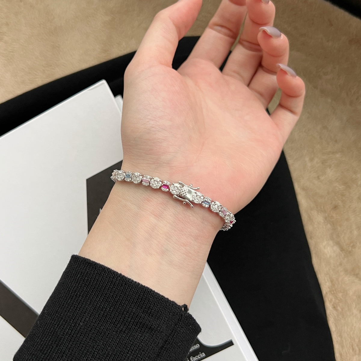 [HOT]Dazzling Radiant Multi Cut Daily Bracelet