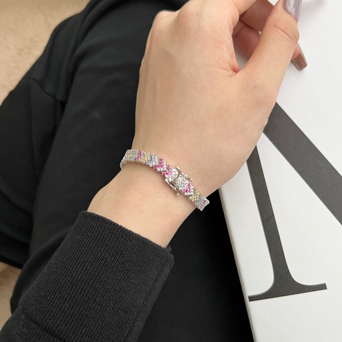 [HOT]Ornate Sparkling Round Cut Party Bracelet