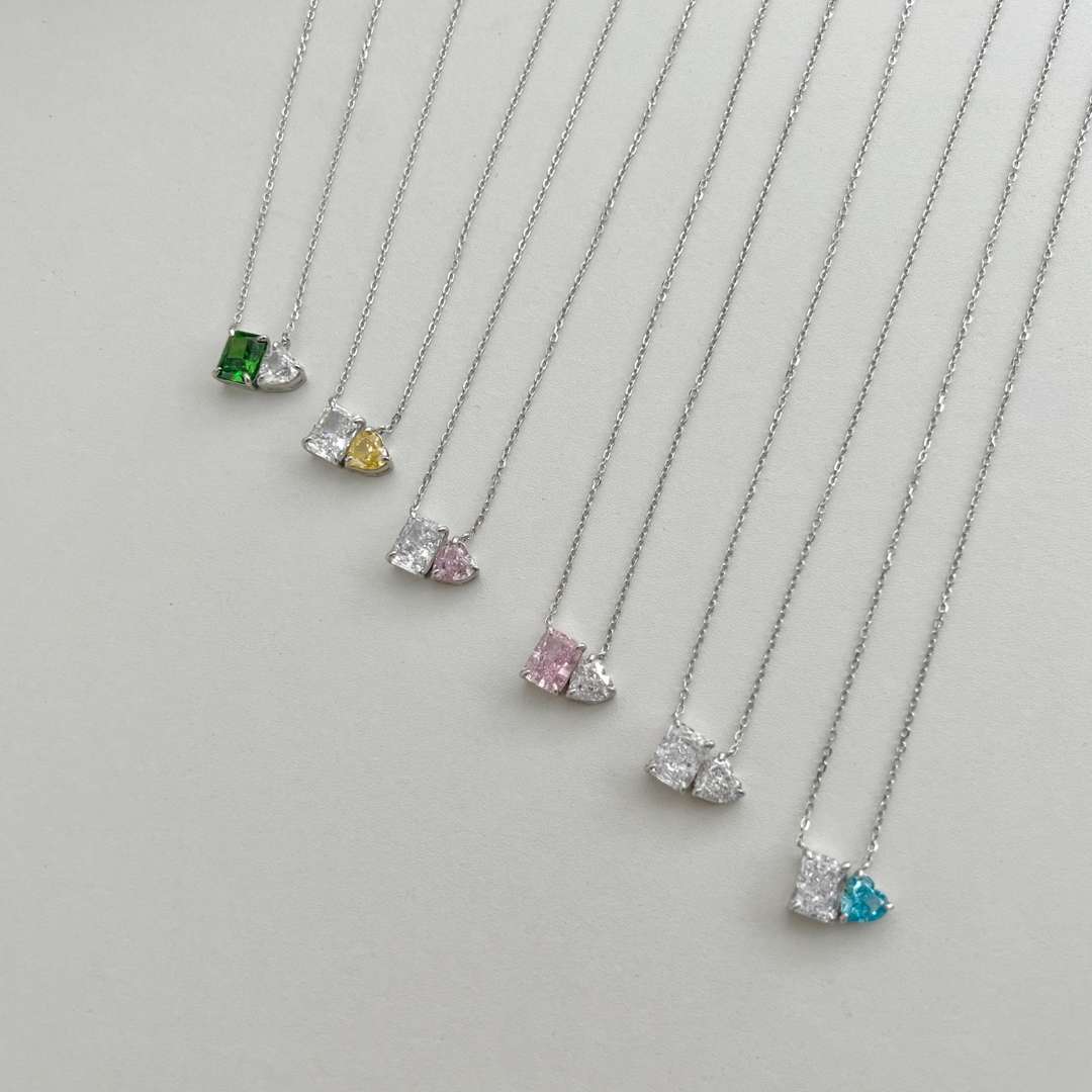 [HOT] Collier éblouissant en forme de carré et de cœur