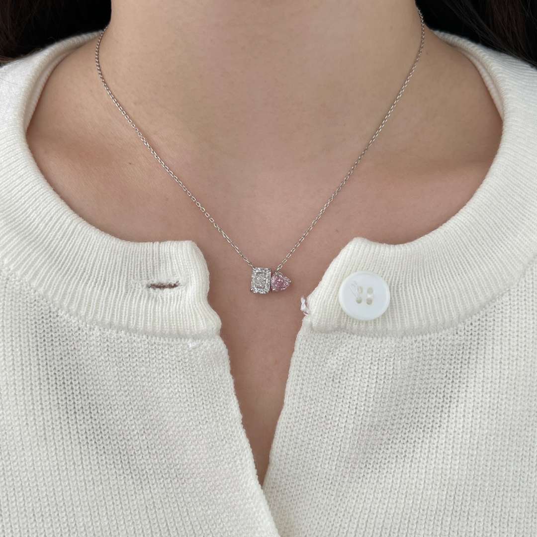 [HOT] Collier éblouissant en forme de carré et de cœur