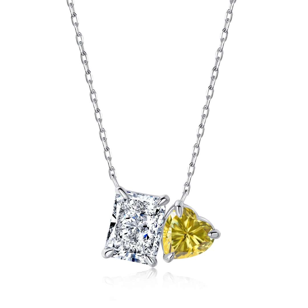 [HOT] Collier éblouissant en forme de carré et de cœur