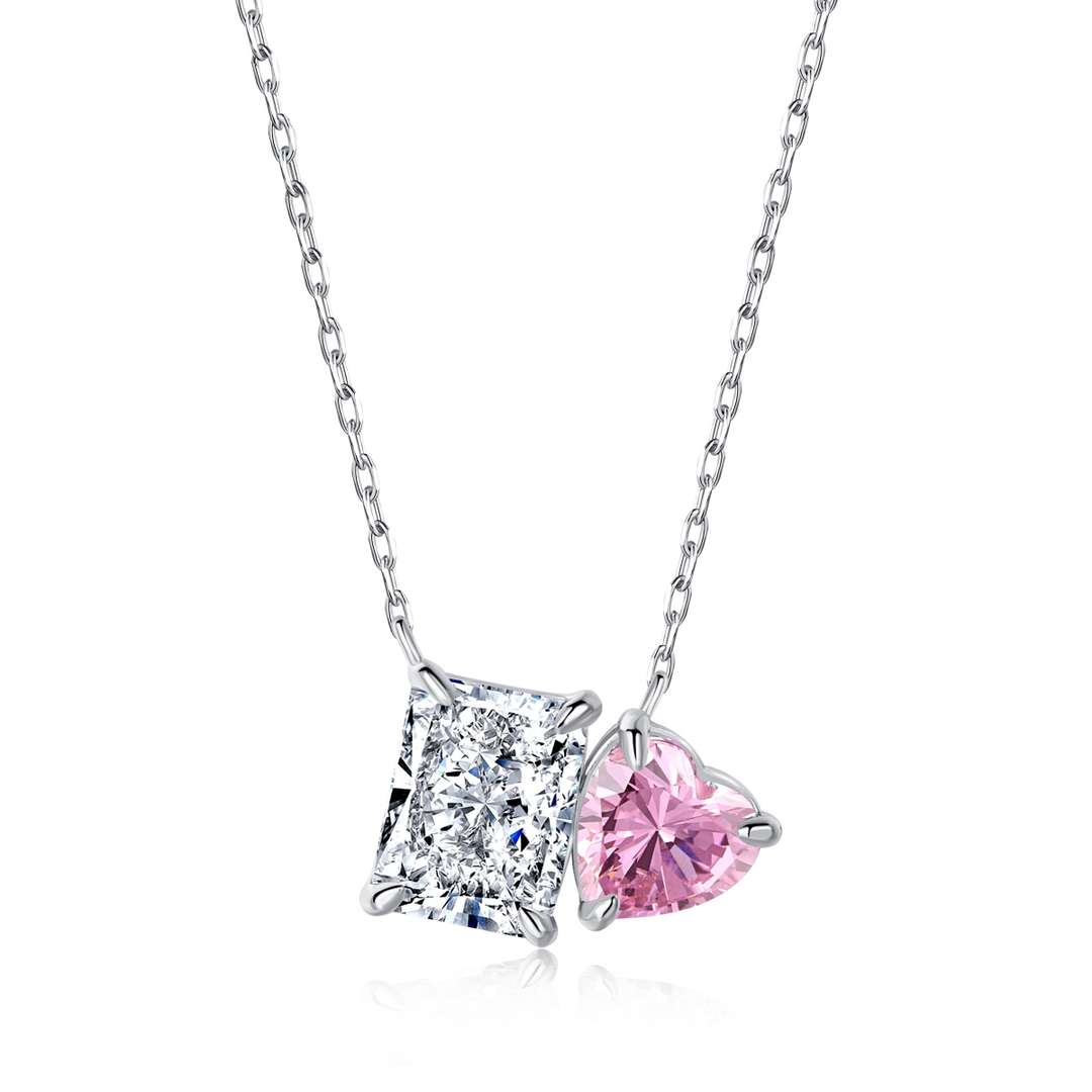 [HOT] Collier éblouissant en forme de carré et de cœur
