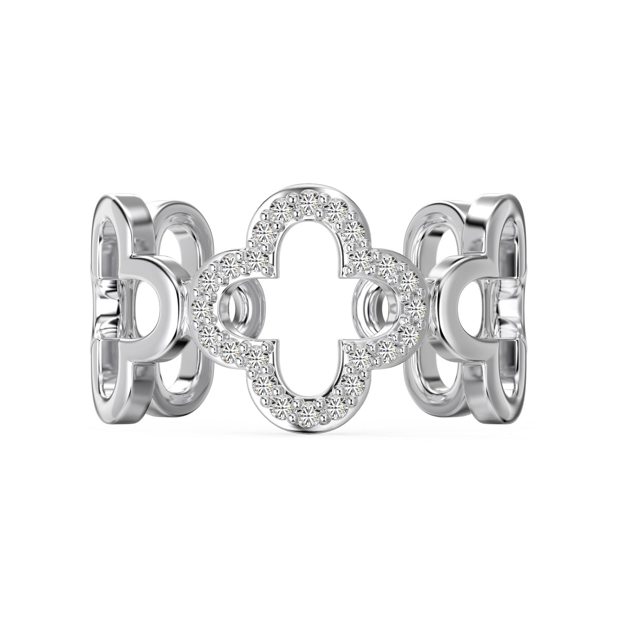 [HOT]Hollow Design Four-Leaf Clover Flower Shape Ring