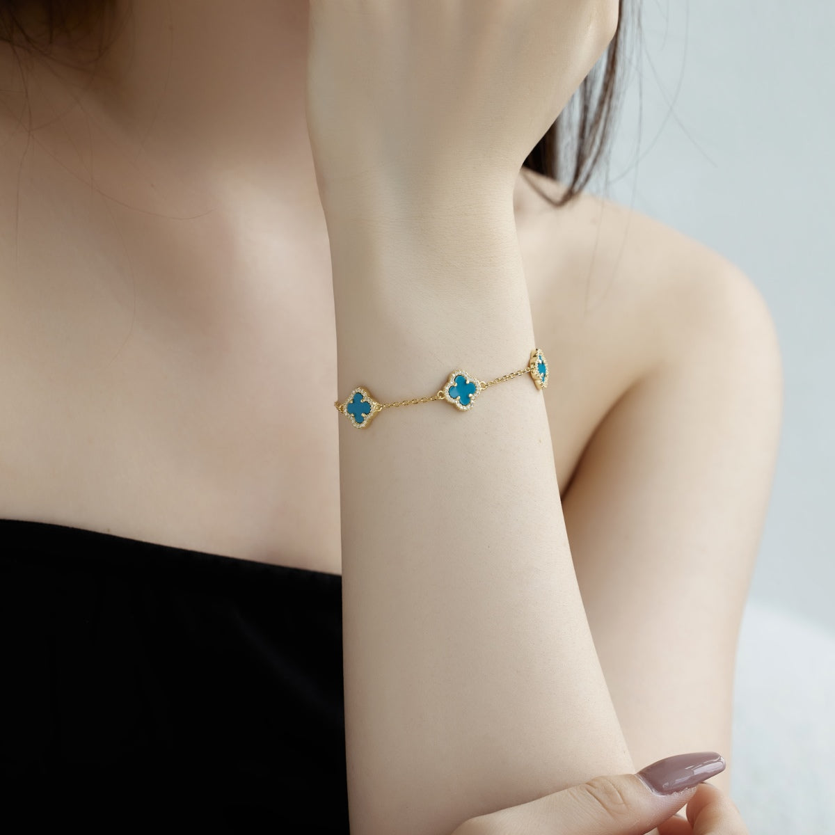 [HOT] Bracelet exquis en trèfle à quatre feuilles