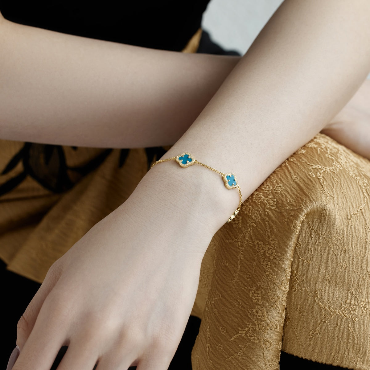 [HOT] Bracelet exquis en trèfle à quatre feuilles