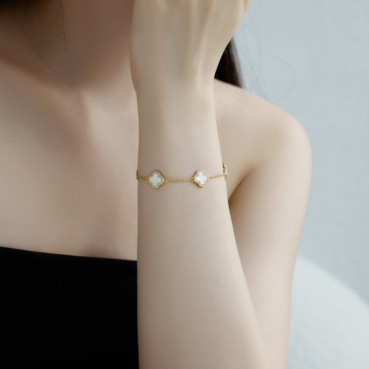 [HOT] Bracelet exquis en trèfle à quatre feuilles