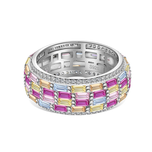 [HOT] Bague quotidienne colorée et éclatante à coupe radieuse