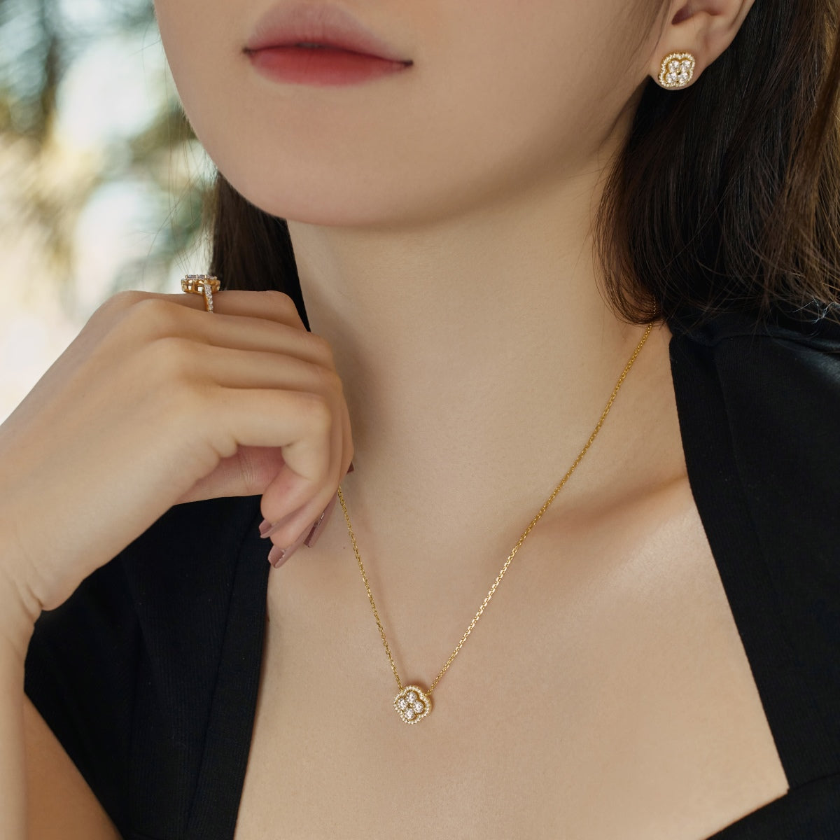 [HOT] Collier exquis avec motif de trèfle à quatre feuilles