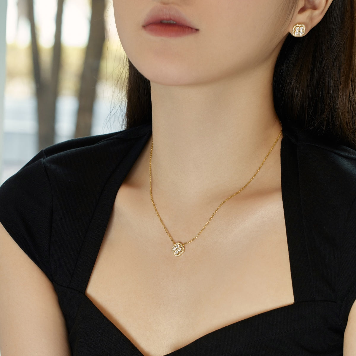[HOT] Collier exquis avec motif de trèfle à quatre feuilles