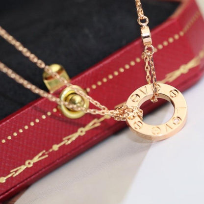 DIANA LOVE NECKLACE ADJUSTABLE ROSE GOLD 2 DIAMOND
