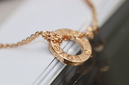 DIANA LOVE NECKLACE ADJUSTABLE ROSE GOLD 2 DIAMOND