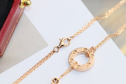 DIANA LOVE NECKLACE ADJUSTABLE ROSE GOLD 2 DIAMOND