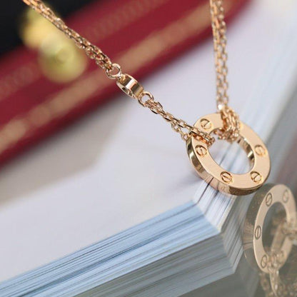 DIANA LOVE NECKLACE ADJUSTABLE ROSE GOLD 2 DIAMOND
