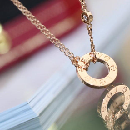 DIANA LOVE NECKLACE ADJUSTABLE ROSE GOLD 2 DIAMOND