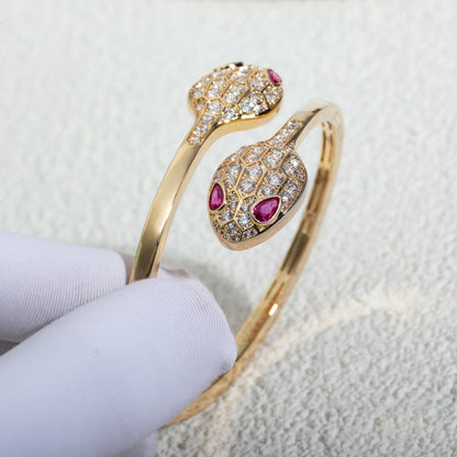 DIANA SERPENTI BRACELET PINK GOLD DIAMOND DOUBLE SNAKE
