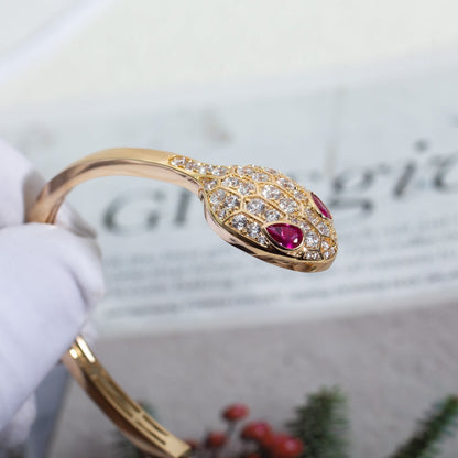DIANA SERPENTI BRACELET PINK GOLD DIAMOND DOUBLE SNAKE