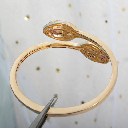 DIANA SERPENTI BRACELET PINK GOLD DIAMOND DOUBLE SNAKE