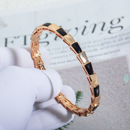 DIANA SERPENTI BRACELET PINK GOLD ONYX