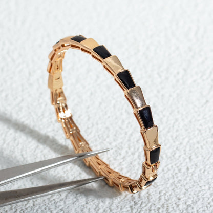 DIANA SERPENTI BRACELET PINK GOLD ONYX