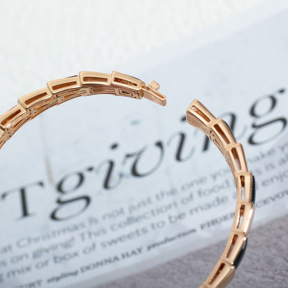 DIANA SERPENTI BRACELET PINK GOLD ONYX