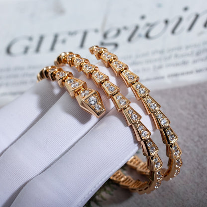 DIANA SERPENTI BRACELET PINK GOLD DIAMOND DOUBLE ROW