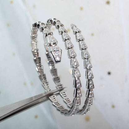 DIANA SERPENTI BRACELET SILVER DIAMOND DOUBLE ROW