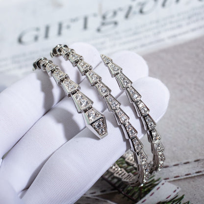 DIANA SERPENTI BRACELET SILVER DIAMOND DOUBLE ROW