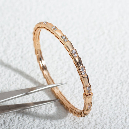 DIANA SERPENTI SMALL BRACELET PINK GOLD DIAMOND