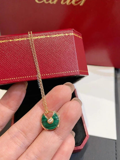 DIANA AMULETTE ROSE GOLD MALACHITE NECKLACE