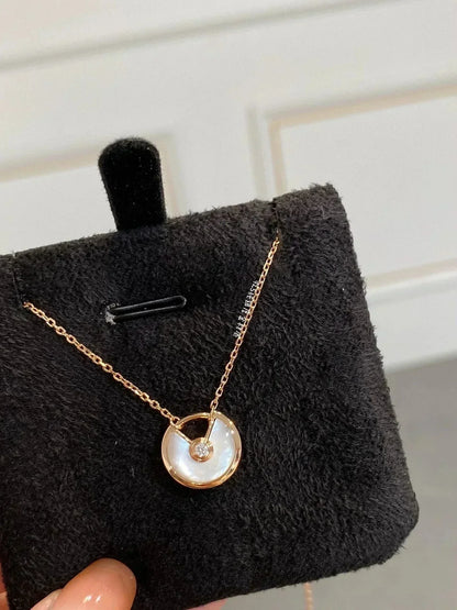 DIANA AMULETTE ROSE GOLD MOP NECKLACE