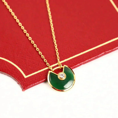 DIANA AMULETTE GOLD MALACHITE NECKLACE