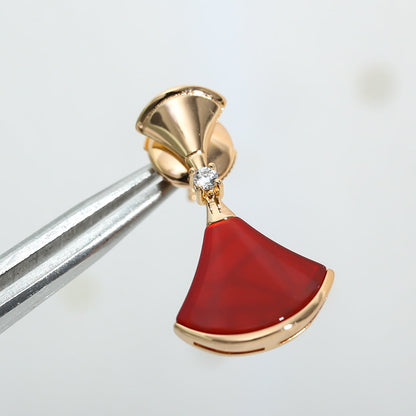 DIANA DREAM Carnelian PINK GOLD EARRINGS