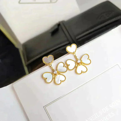 DIANA CLOVER SWEET WHITE MOP EARRINGS