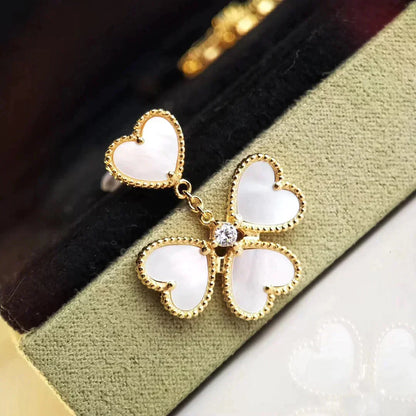 DIANA CLOVER SWEET WHITE MOP EARRINGS
