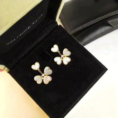 DIANA CLOVER SWEET WHITE MOP EARRINGS